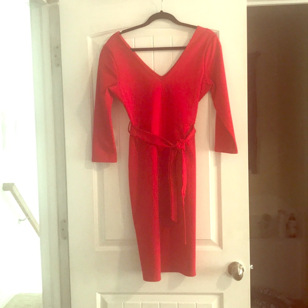 Red longsleeve dress